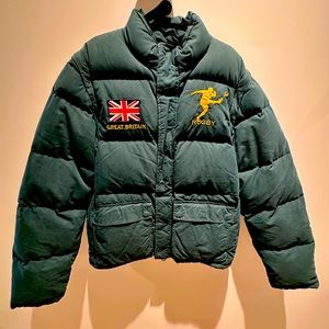 Ralph Lauren Rugby Green Puffer Jacket Vest - Size Medium